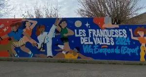 Les Franqueses del Vallès estrena el mural commemoratiu de la Vila Europea de l’Esport 2024