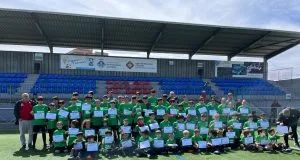 Una seixantena de nenes i nens participen al Campus del Real Betis Balompié a les Franqueses del Vallès